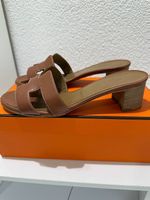 Hermes Oasis Mules Sandalen Pantoletten Braun Gr. 37 OVP