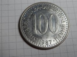 Jugoslawien 100 Dinar, 1987