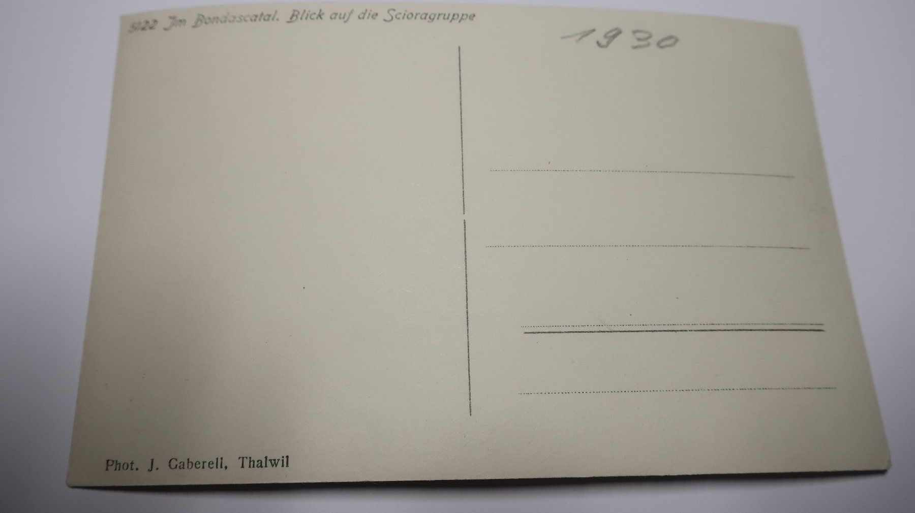 Cartes postales: Im Bondascatal. Blick auf die Scioragruppe – D'occasion à Cormoret par Pascalll2001 2