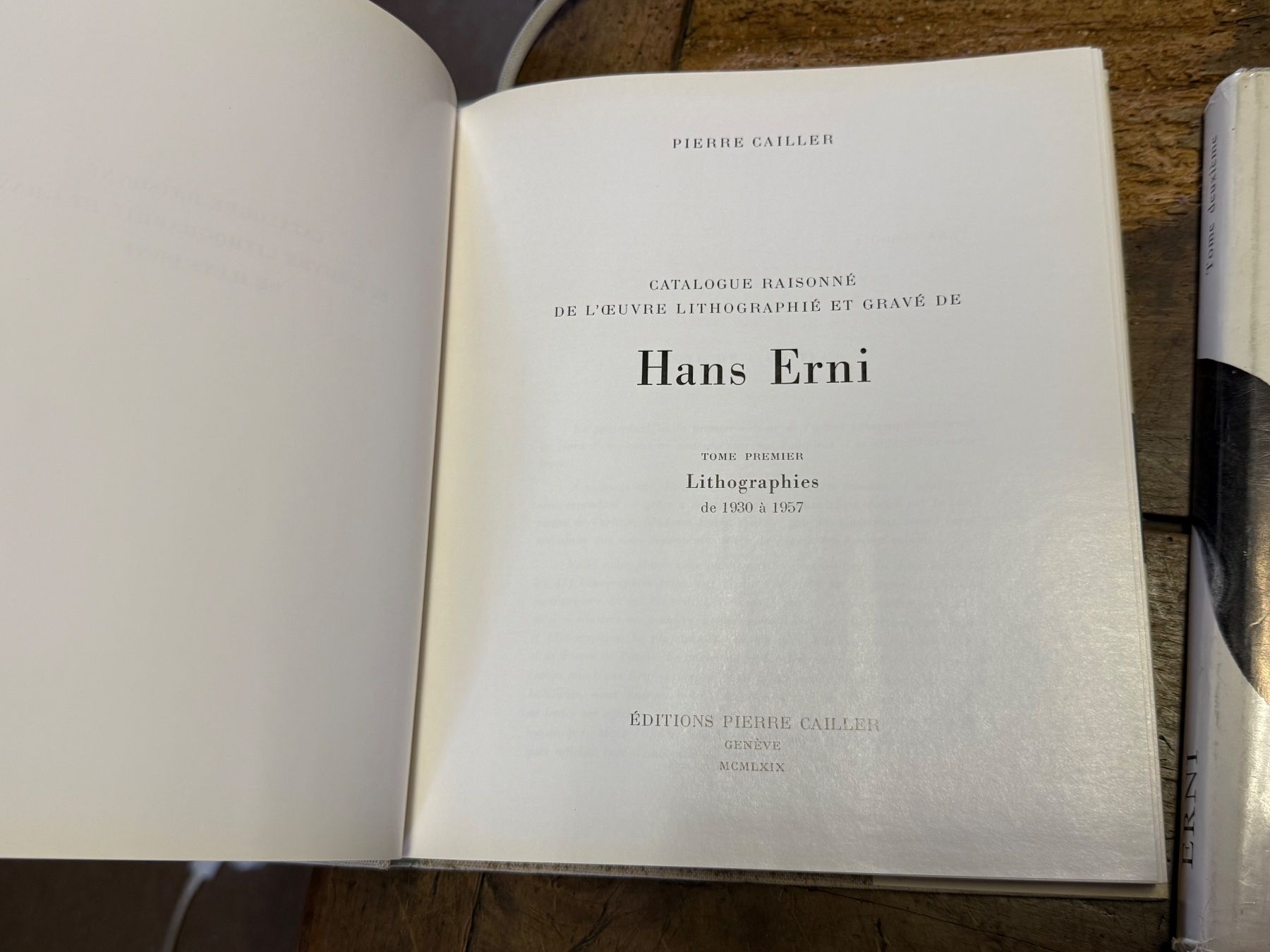 Libri: ERNI Hans Pierre CAILLER 2 Bände – Usato da Bern venduto da Jwpm66 1