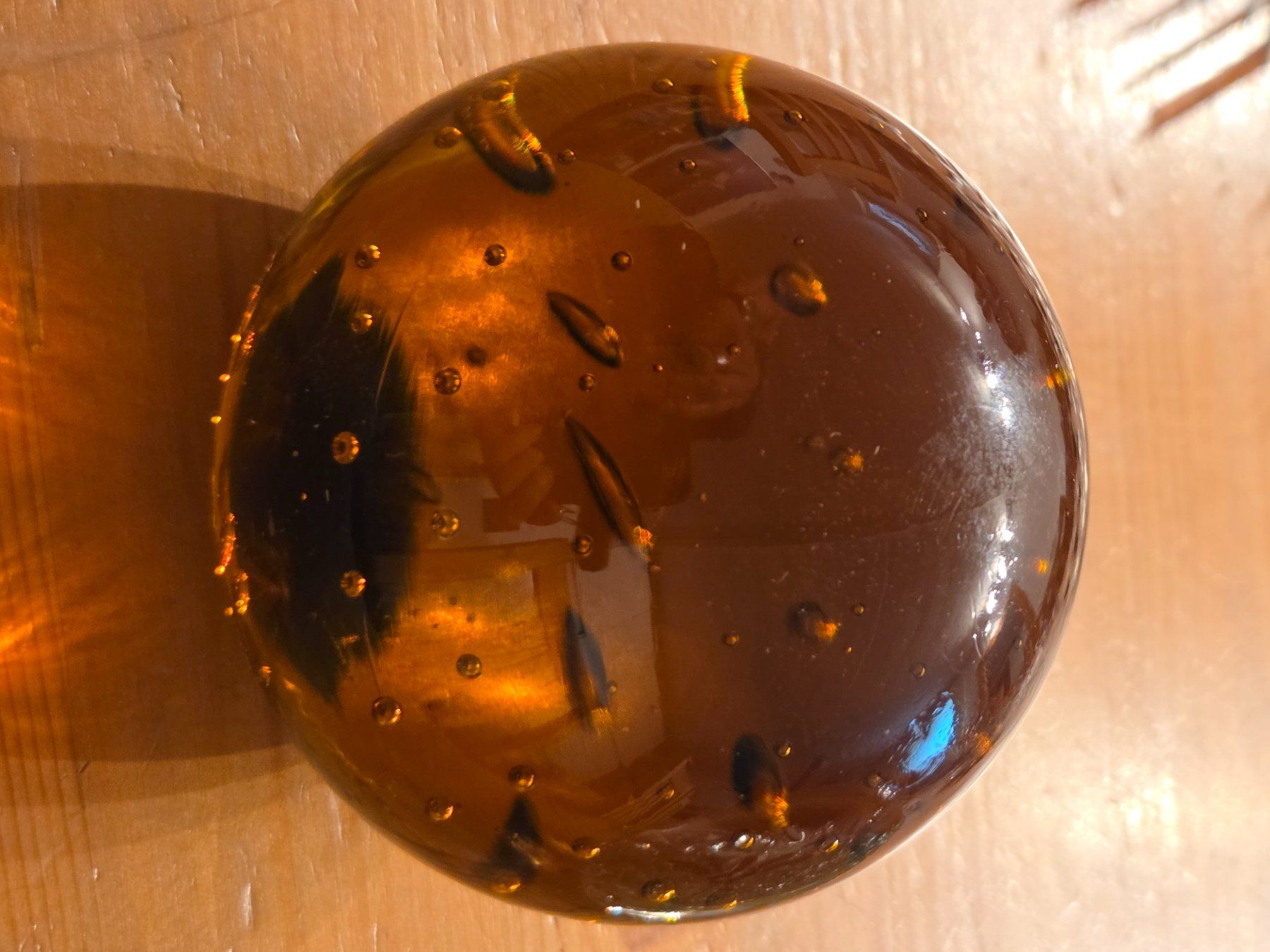 Biglie: Grosse Glas Murmel bernsteinfarben mit Luftblasen 5 cm – Usato da Niederlenz venduto da Moki123 2
