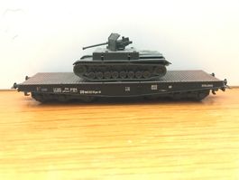Liliput DB Schwerlast Transportwagen 6-achsig mit Panzer