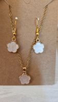 Schmuck set Blumen Ohrringe Kette Blume Weiss *letzte tage