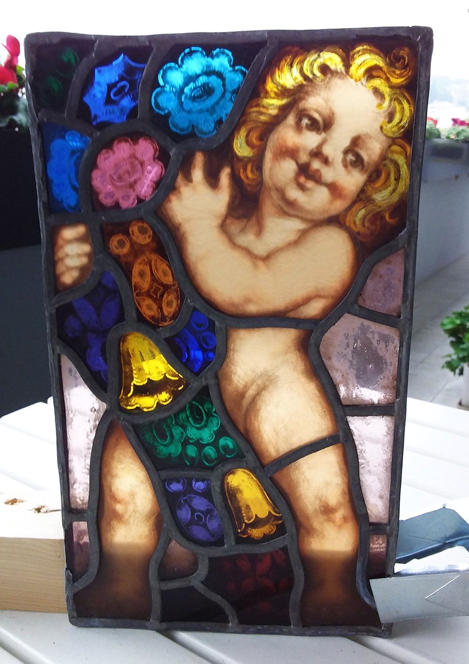 Finestre: 2 st. Mosaik-Buntglasfenster '900 - Antik – Usato da Lugano venduto da Maurizio_Collector 2