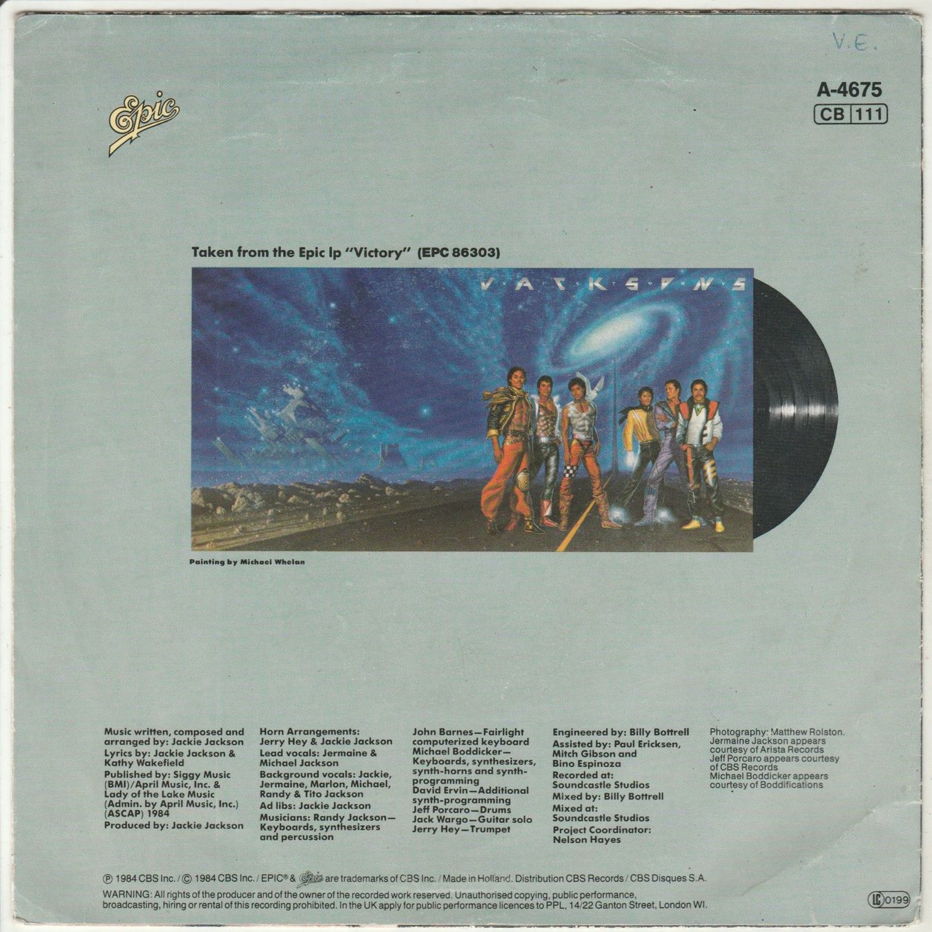 Schallplatten: Jacksons / Michael Jackson - Torture 7" Vinyl 1984 – Gebraucht aus Tübach von JamesStone 1