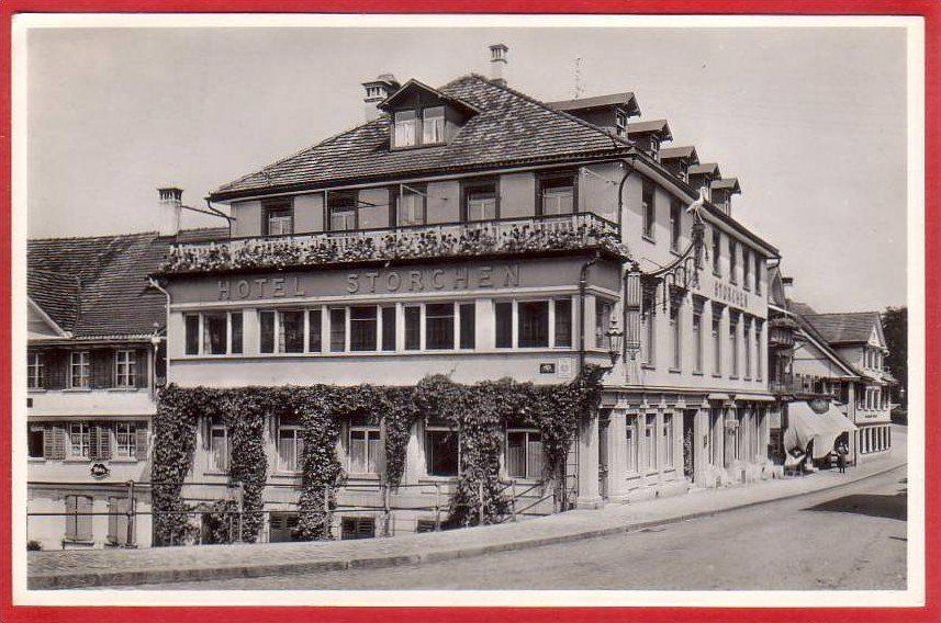 Cartoline postali: HERISAU HOTEL STORCHEN – Usato da Grüningen venduto da Kartenlaube