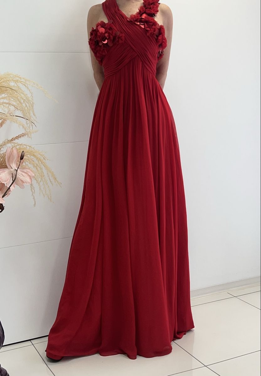 Vestiti: Abendliches festliches rotes Kleid, Grösse 38 – Usato da Dübendorf venduto da Kos12345 2