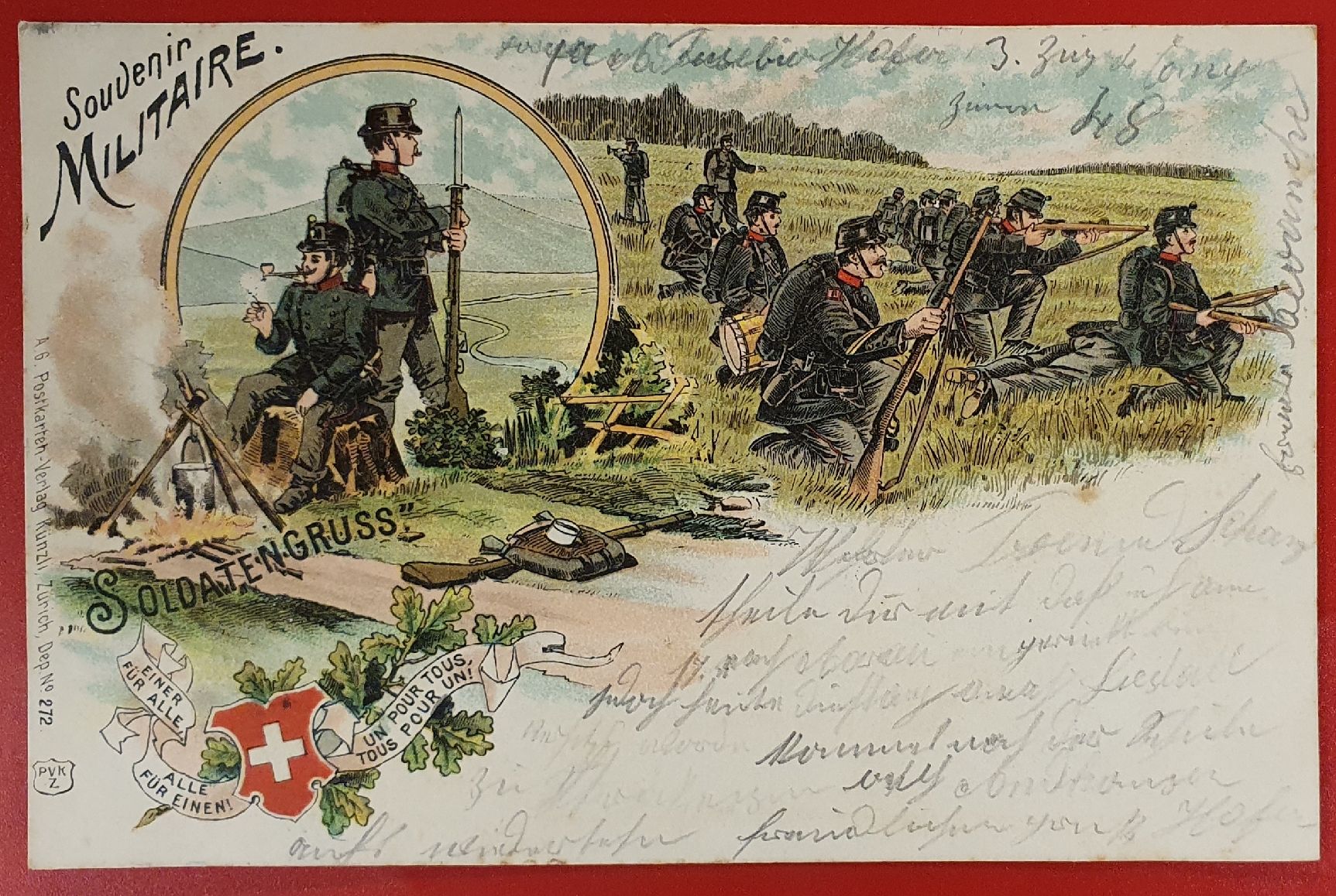 Cartoline postali: 2 Militärkarte 1902 – Usato da Kreuzlingen venduto da Rschweiz1 2