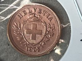 1 Rp. 1905 uz-stgl Glanzstück - Seltene Qualität