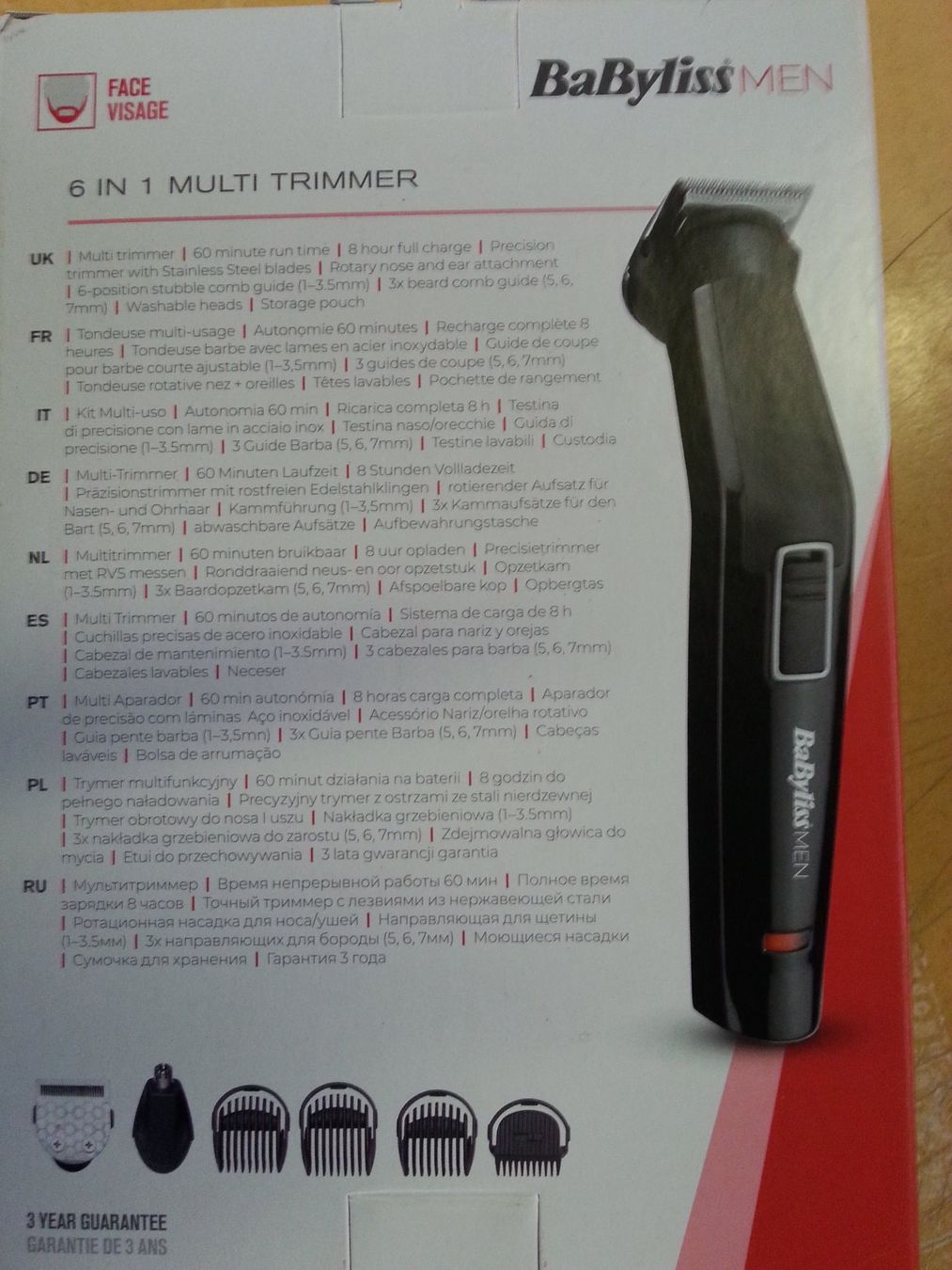 Taglio: Babyliss Men Face MT725E Multitrimmer – Nuovo e nell'imballaggio originale da Brügg BE venduto da TSP02 1