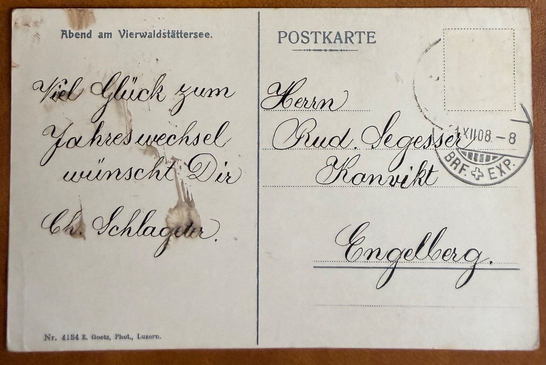 Cartes postales: Dampfschiff - Vierwaldstättersee  1908 – D'occasion à Lutry par Ediego 1