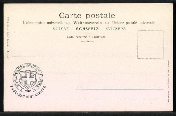 Ansichtskarten: Luzern, Eidgen. Schützenfest 1901, Ausb – Gebraucht aus Berlin von bartko-reher 1