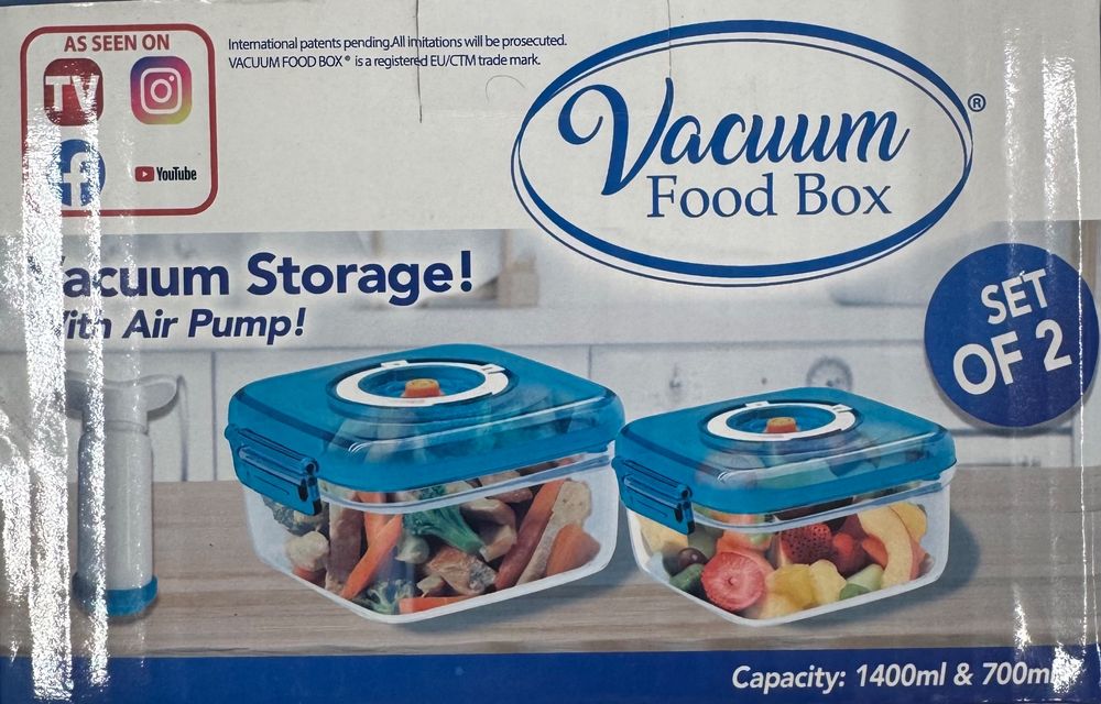 3x Vakuum Glasbehälter Set - Mit Handpumpe Und Integriertem Datumsdisplay