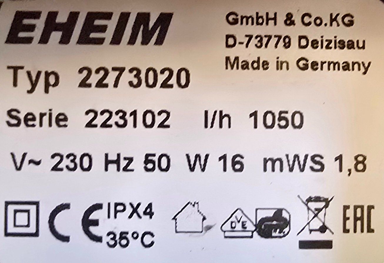 Eheim Filtri: Eheim 4+ 350 Professional Außenfilter – Usato da Gränichen venduto da rotblau1893 1
