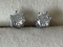 Luxus Elegante Ohrschmuck Silberfarben Weiss Zirkonia
