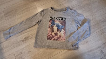 Nap Queen Shirt, Gr. 146, Grau, Langarm