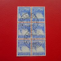 1934: Nr.200 im 6er Block von VALLORBE (VD) Kat: 200.-+