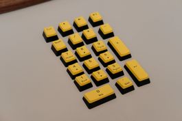 Keycap Set für Numpad - Backlit - Gelb / Schwarz