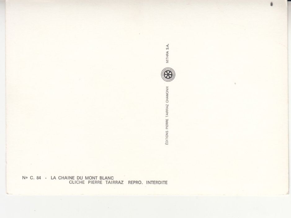 Ansichtskarten: Mont Blanc ca. 1950 – Gebraucht aus Bürglen TG von StampGraf 1