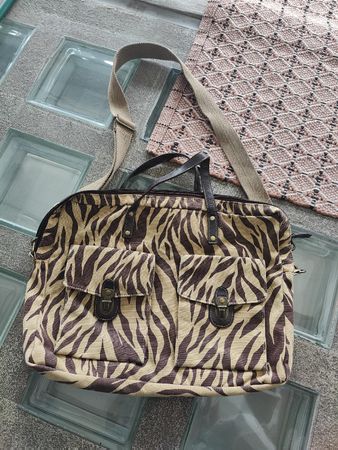 sac vintage zebra print / vintage Tasche zebra