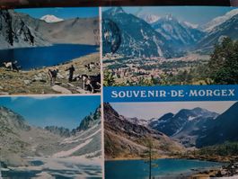 Vintage Postkarte Morgex, Schweiz, 1980er Jahre.