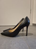 Schwarze Leder Pumps High Heels Gr. 40