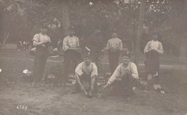 Photokarte Soldatengruppe Clavadetscher III/2