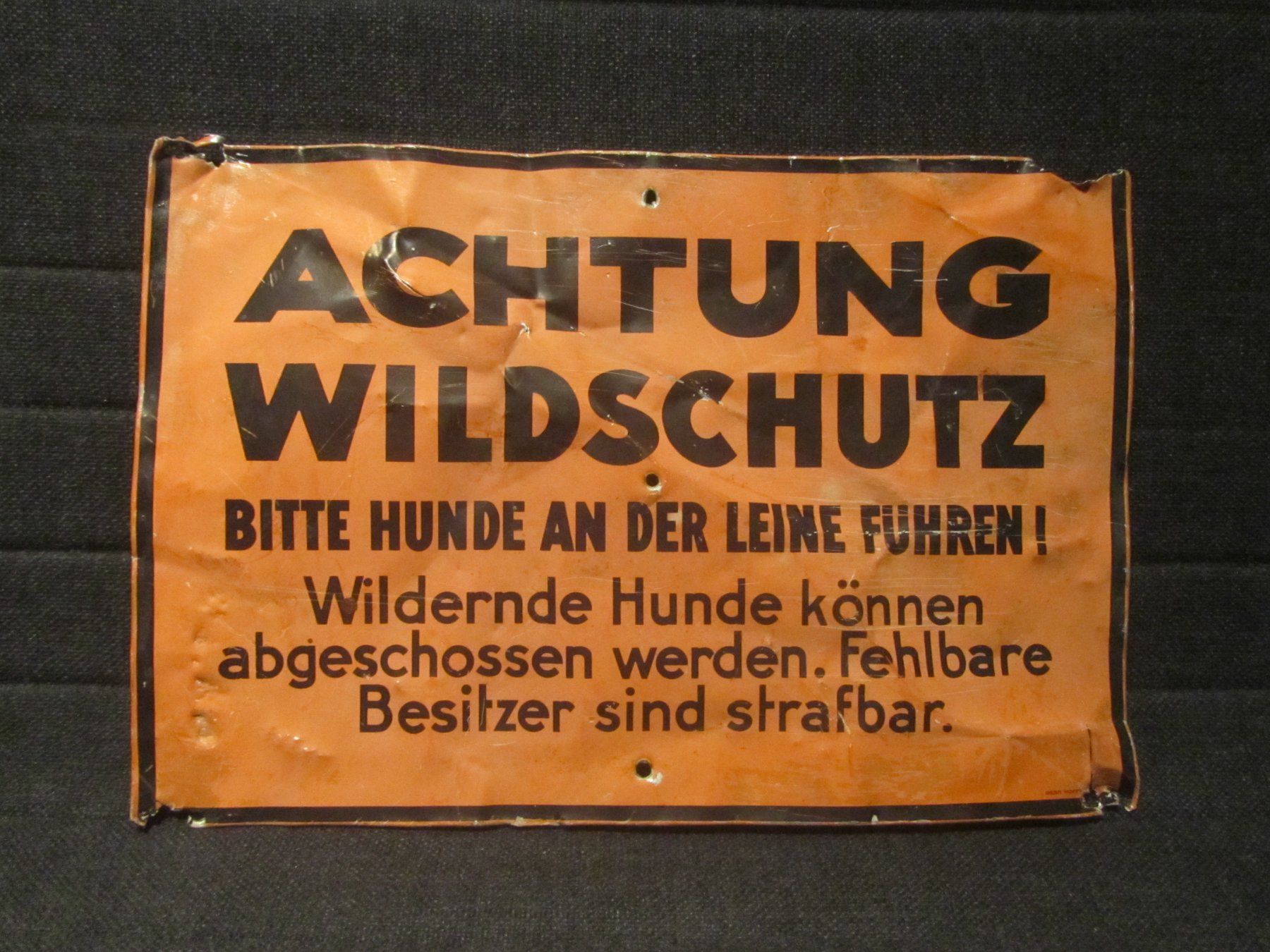 Schilder: Blechschild - ACHTUNG WILDSCHUTZ – Gebraucht aus Seengen von mikelele