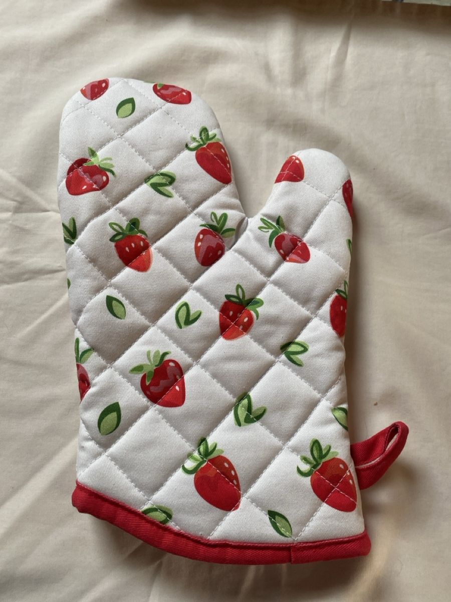Elettrodomestici da cucina: Strawberry Oven Mitt, White, Kitchen Accessory, summer – Nuovo e nell'imballaggio originale da Buttikon SZ venduto da Maxwelltime
