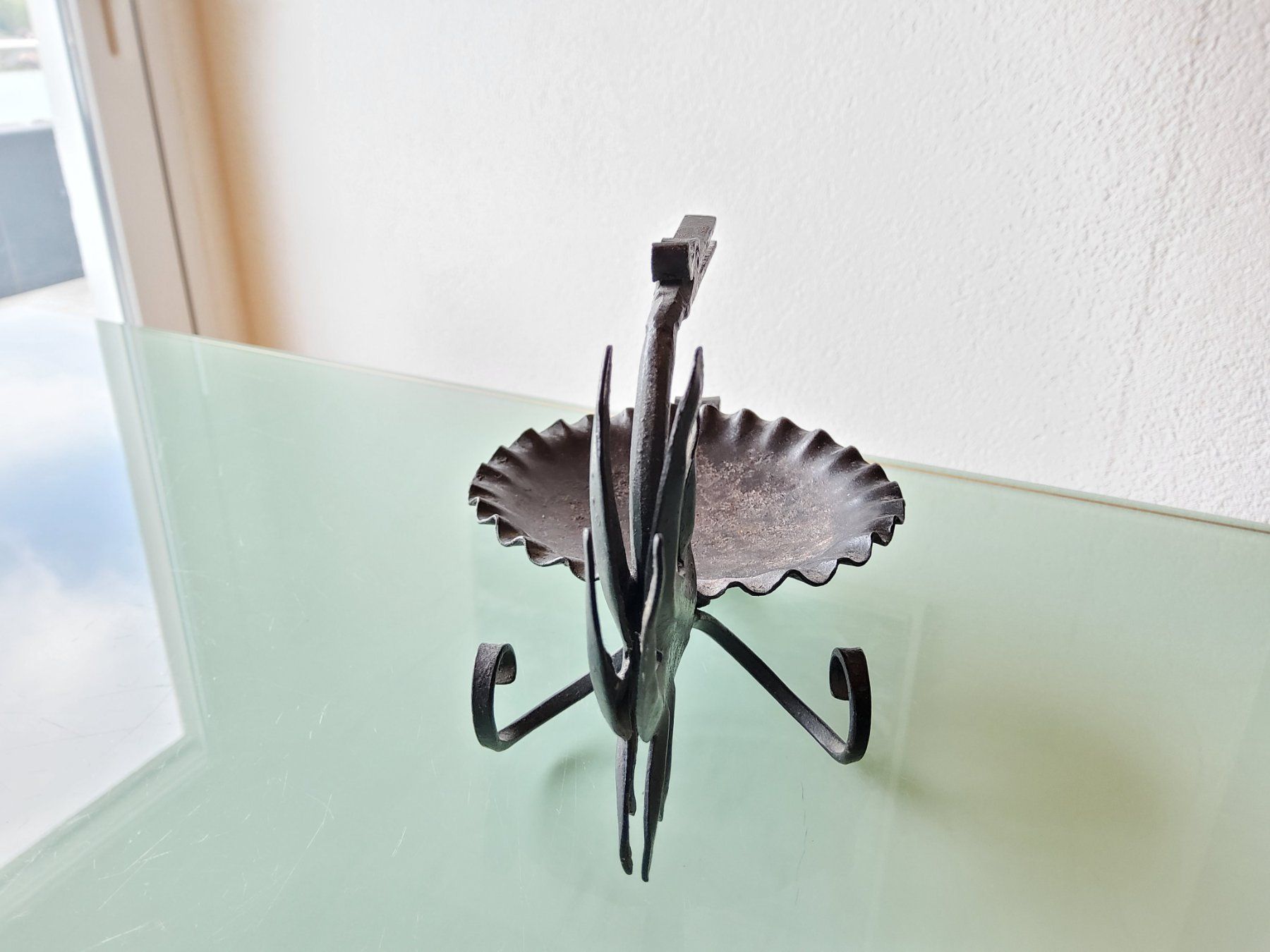 Portacenere: Cendrier en fer forgé Willy Brandt Bulle  – Usato da Malleray venduto da Broc-Mo 2