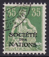 Dienstmarke SDN SBK-Nr. 7 (Helvetia 1922) gestempelt