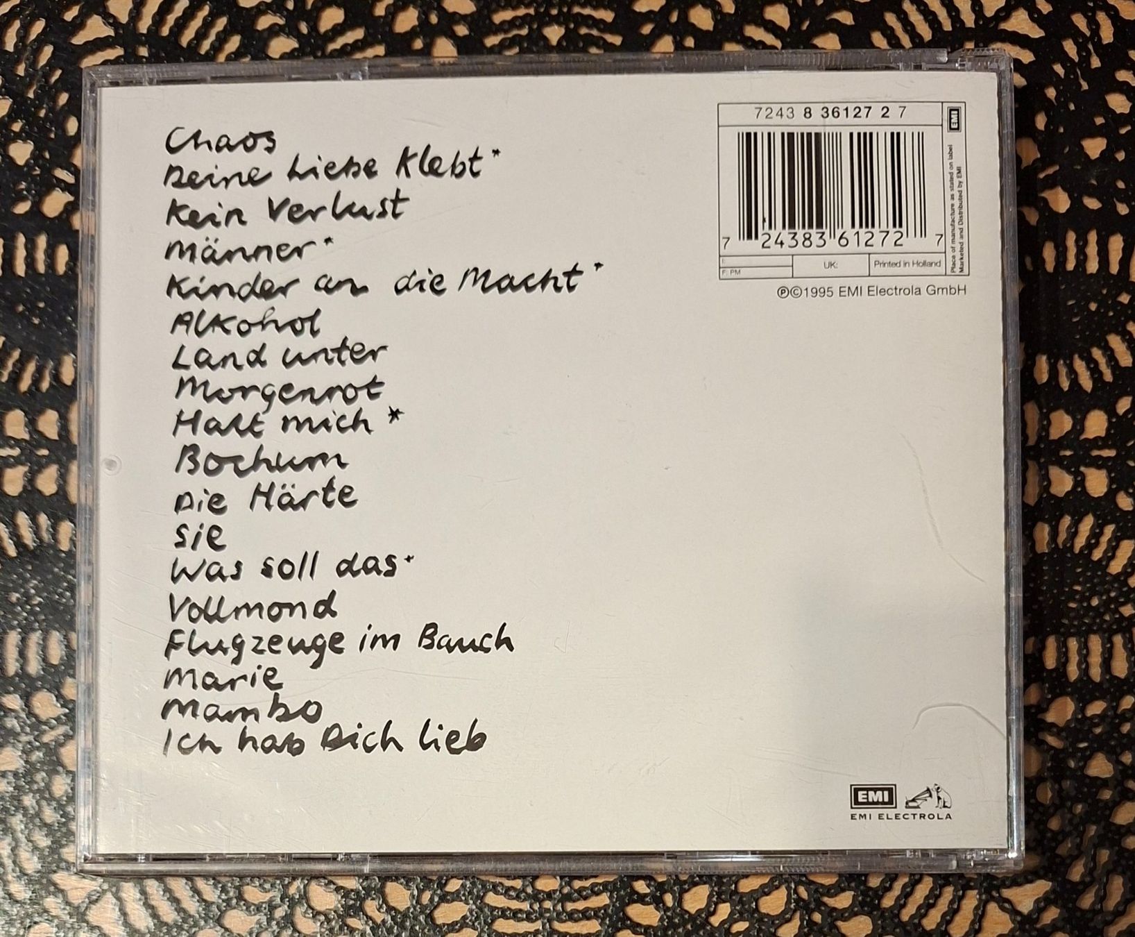 CD: Herbert Grönemeyer - Live, DE Pop CD Album 1995 – Usato da Schönenberg TG venduto da breiti12 1
