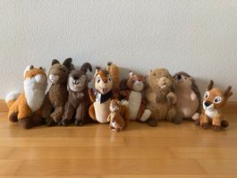 Waldtiere Plüschtier-Set - 9 Tiere