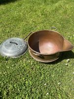 Antiker Kupferkessel mit Deckel - Topf