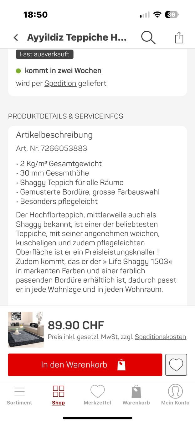 Tappeti: Hochflorteppich NEU! 160x230 cm – Nuovo (secondo la descrizione) da Münchenbuchsee venduto da woman67 4