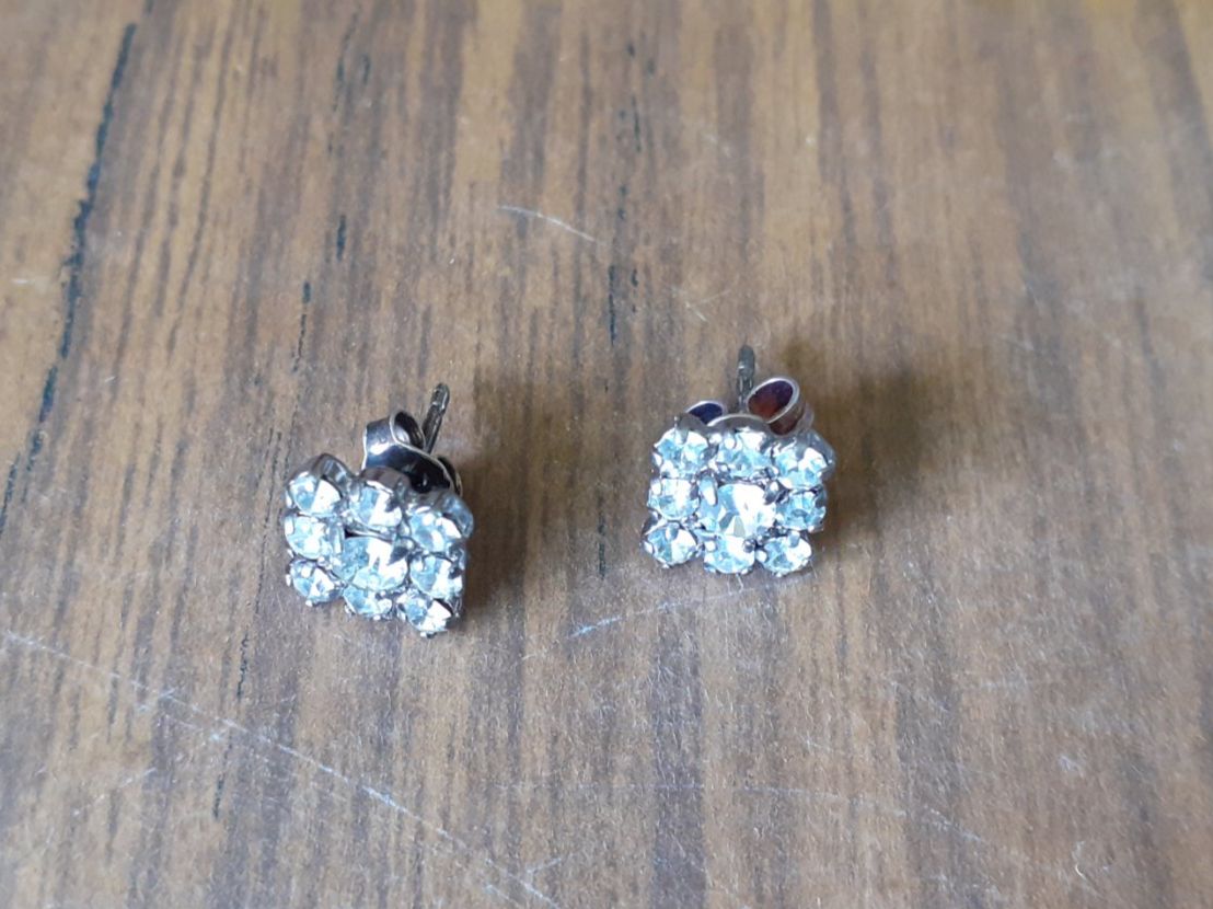 Orecchini pendenti & Orecchini a lobo: Ohrstecker 1950er Strass Blüten – Usato da Mörschwil venduto da wunderkiste44 1