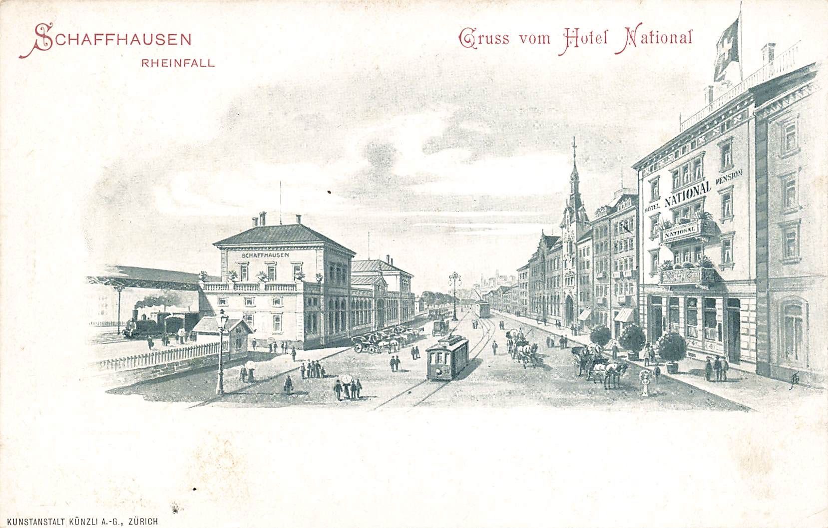 Cartoline postali: Rheinfall Schaffhausen bahn Straßenbahnen – Usato da Biasca venduto da Blenio71