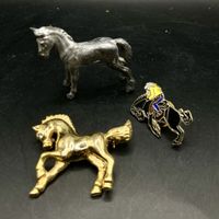 Konvolut Pferde Broschen, Schmuck, Pin, Figur, 3 Stk