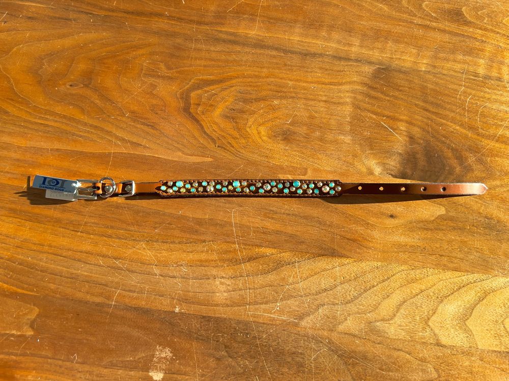 Dogs Kingdom Hundehalsband Aus Wildleder Mit Strass – Verstellbar, Größe XXS–M, Blau