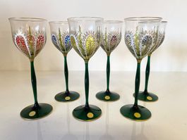 Theresienthal Stengelglas Jugendstil Glas Distel Weinrömer