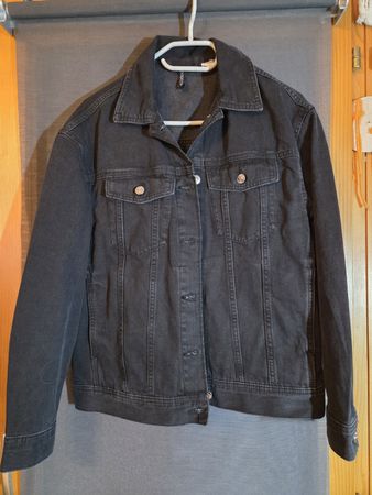 Veste en jean noire H&M Divided, taille S, printemps