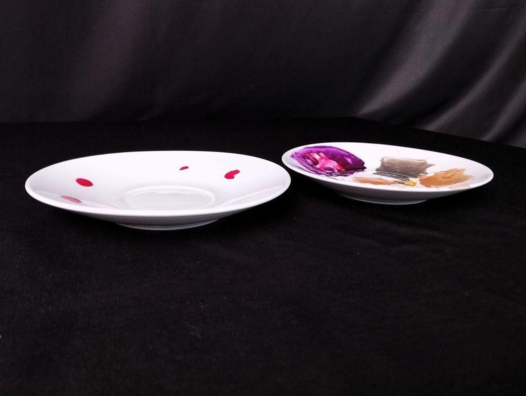 Assiettes: Selbstbemalte Teller 2 Stk. – D'occasion à Schübelbach par Restwert_Schubelbach 2