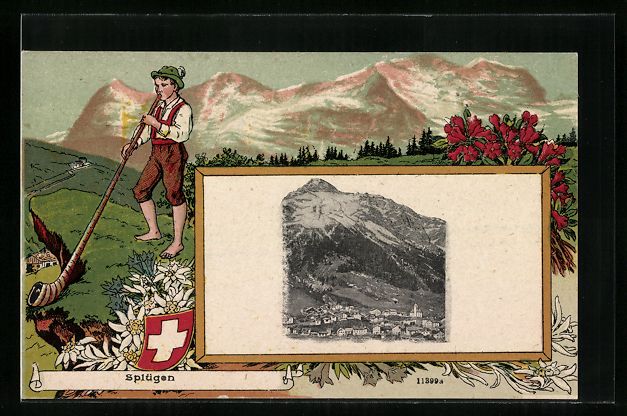 Ansichtskarten: Splügen, Blick auf das Dorf, Alphornbl – Gebraucht aus Berlin von bartko-reher