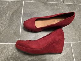 Damenschuhe S.Oliver Rot Keilabsatz Grösse 38 gebraucht