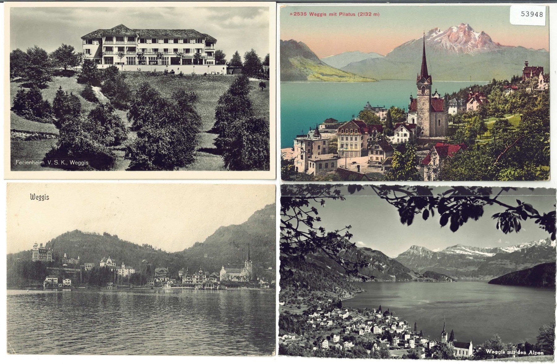 Cartoline postali: 4 AK - Weggis – Usato da Ettingen venduto da Kartenplanet