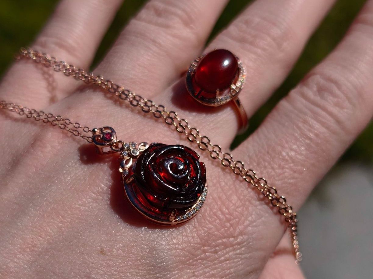Altri gioielli: Kirschbernstein Set Rose Kette Ring 925  roségold Bernstein – Nuovo e nell'imballaggio originale da St. Gallen venduto da GIULESGG 7