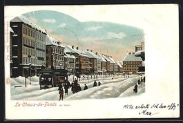 La Chaux-de-Fonds, En hiver, Strassenbah