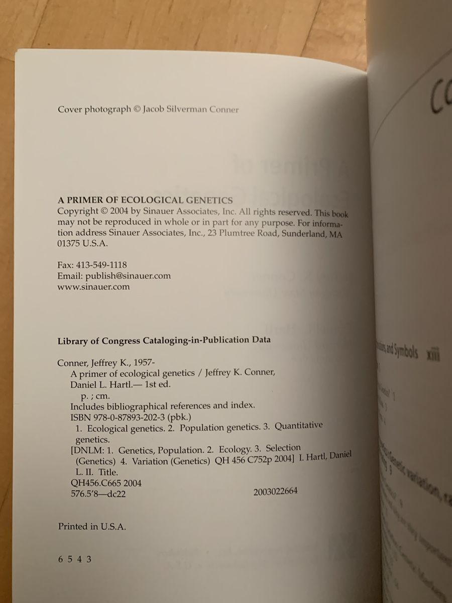 Libri: "A Primer of Ecological Genetics" – Usato da Basel venduto da Bonzito43 2