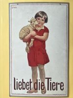 Ernst Hodel Litho- Plakat "Liebet die Tiere" 1938 Sehr schön