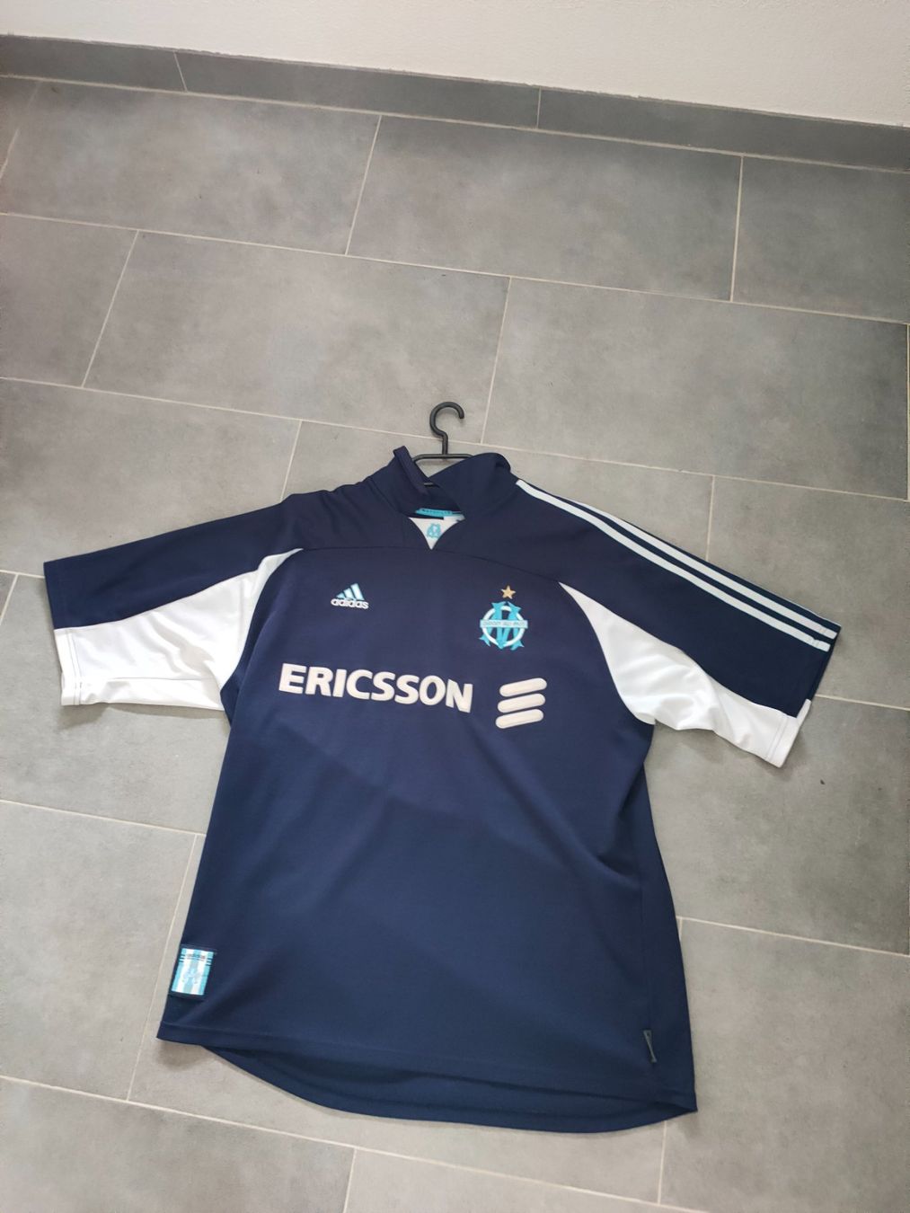Maillot OM Adidas 2000-2001 Away – Taille S, Bleu, Vintage Hooks